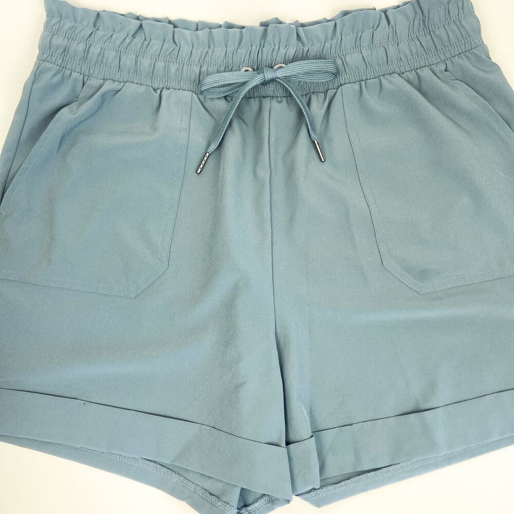 Danskin Paperbag Shorts Dusty Blue Size Medium - Picture 2 of 5